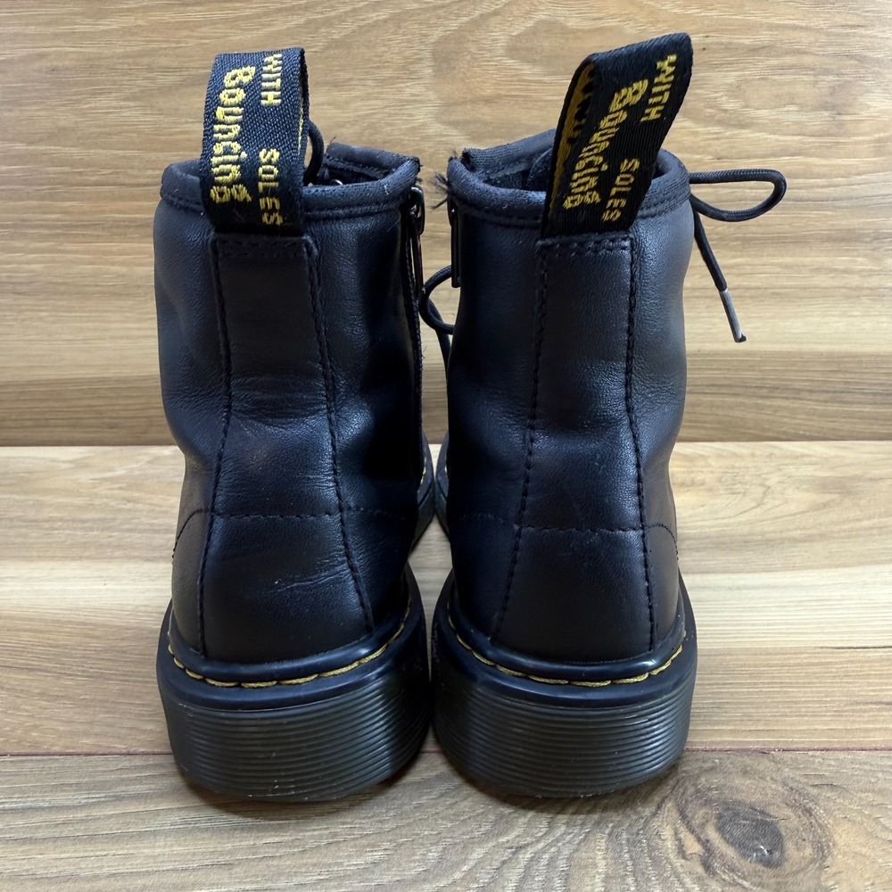 Dr Martens Kids Boots Size 1 Black Leather Zip‎ Combat 1460T Punk Grunge Y2k - Picture 8 of 11